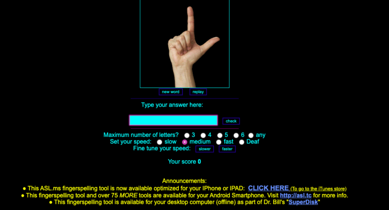 Hand showing sign language