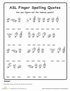 Finger Spelling chart 1