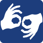 Accessibility icon - hands using ASL