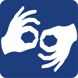 Accessibility icon - hands using ASL