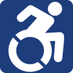 Accessibility icon - forward momentum person using wheelchair